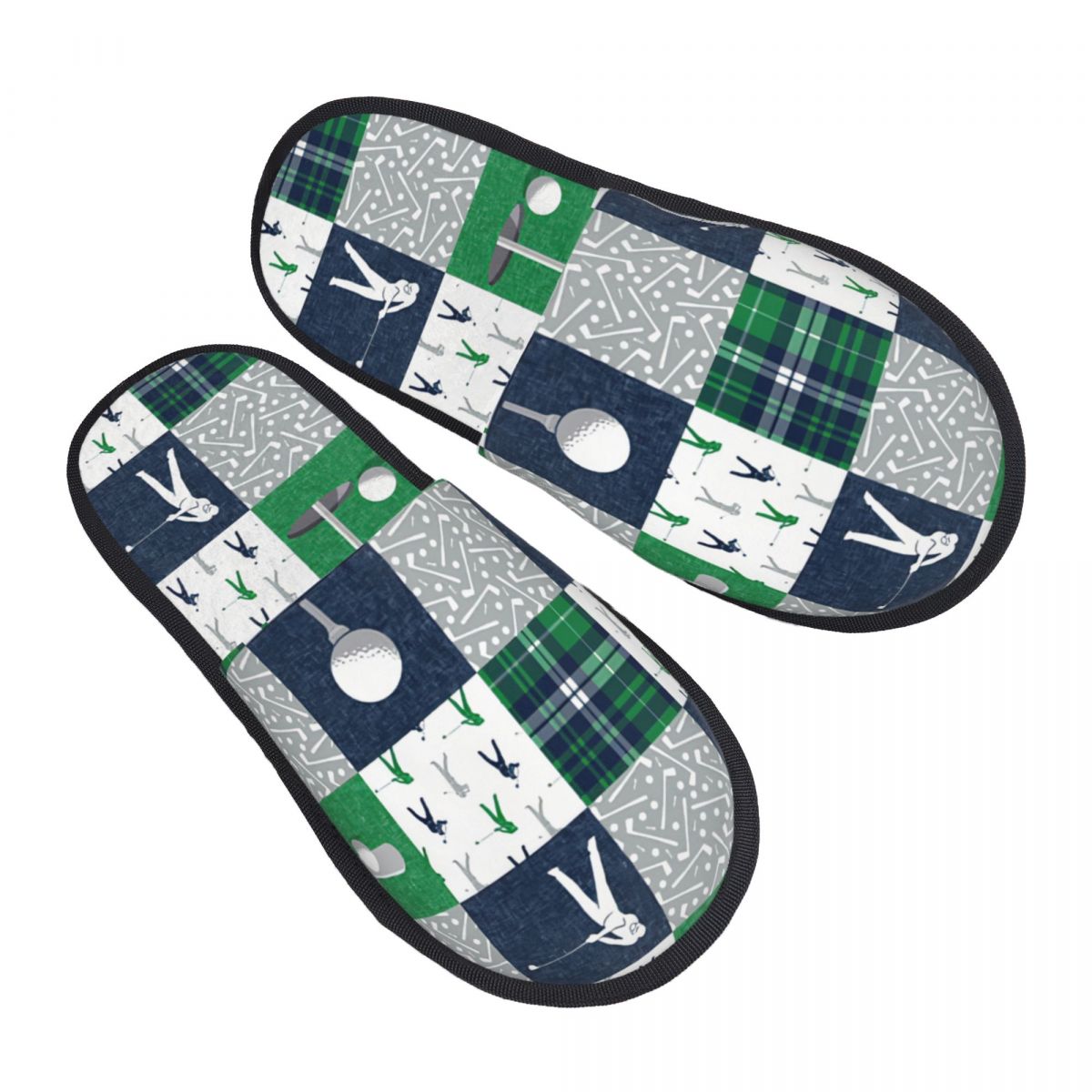 Spa & Wellness Paradies Braunschweig - Golf Navy Plaid Guest Slippers for