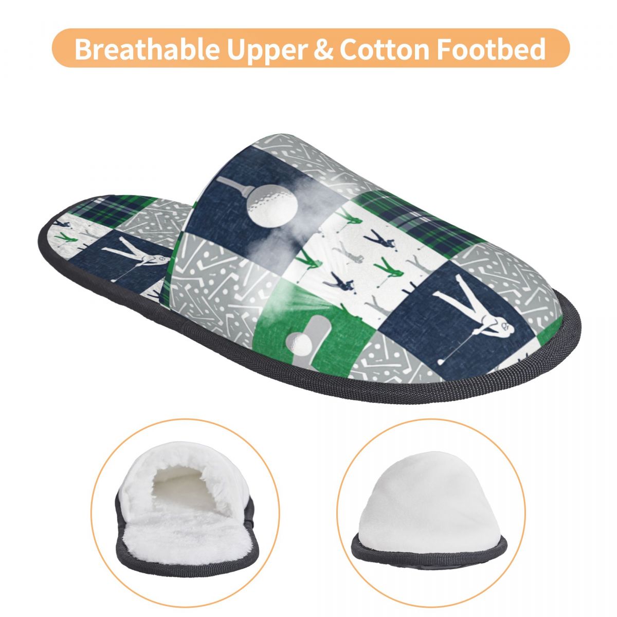 Golf Navy Plaid Guest Slippers - Spa & Wellness Paradies Braunschweig recension och pris
